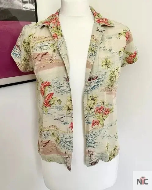 Friends S06 Rachel Green Hawaiian Print Shirt NYC Jackets
