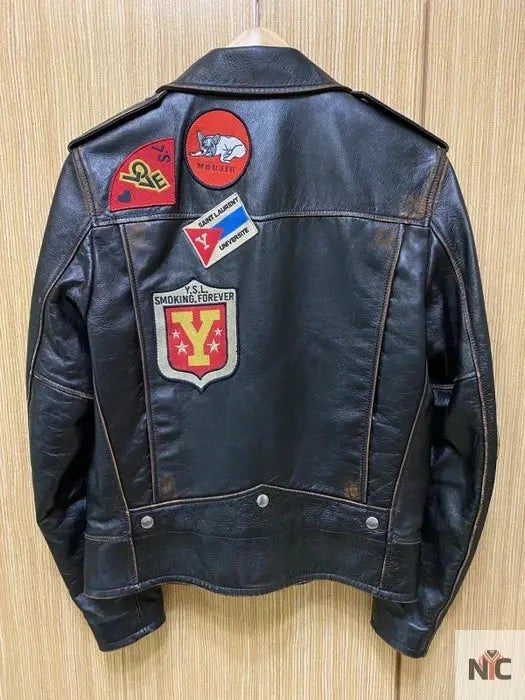 G Eazy Saint Laurent Paris Vintage Calf Leather Jacket NYC Jackets