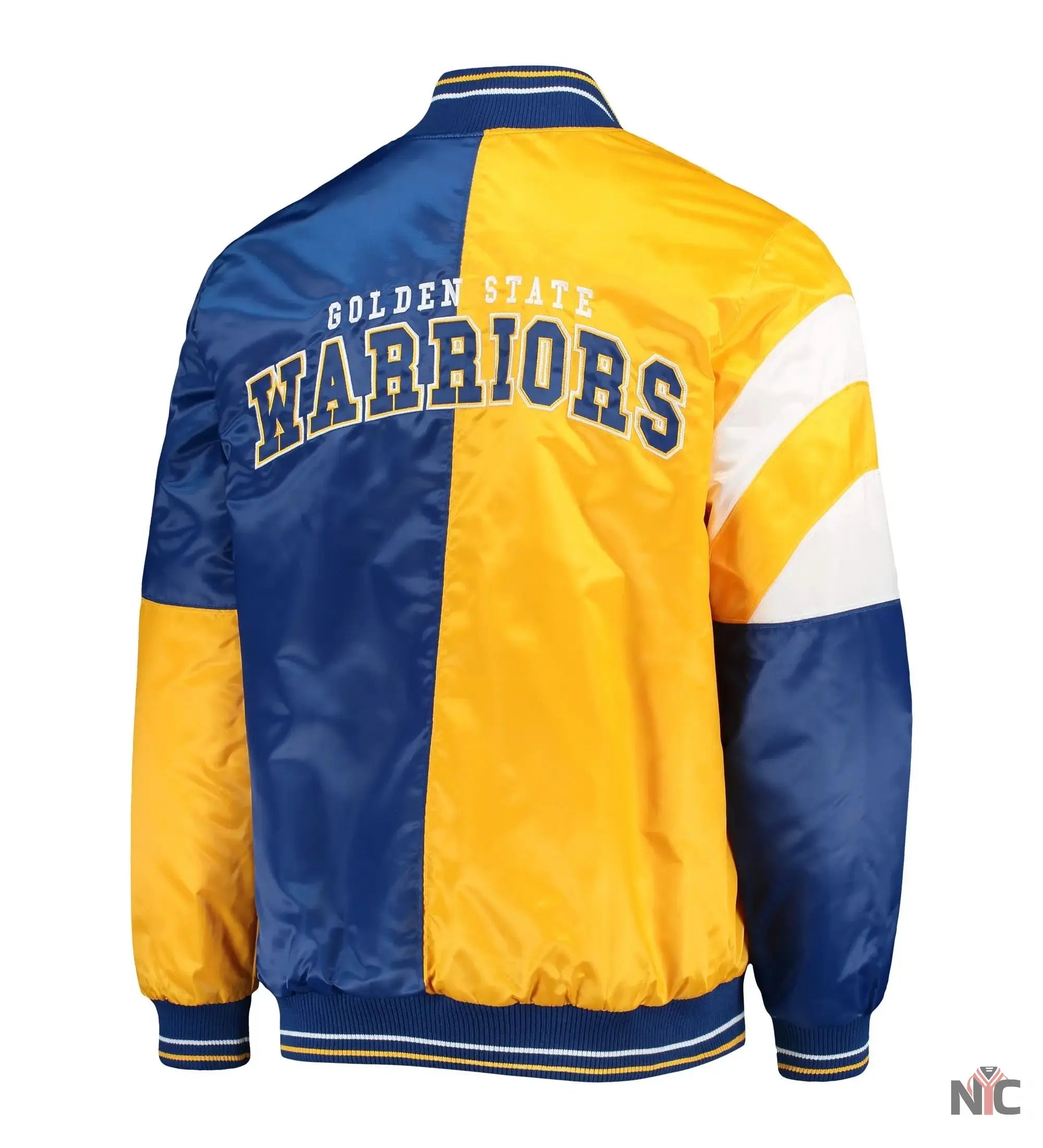 Golden State Warriors 75th Anniversary Leader Color Block Satin Jacket NYC Jackets