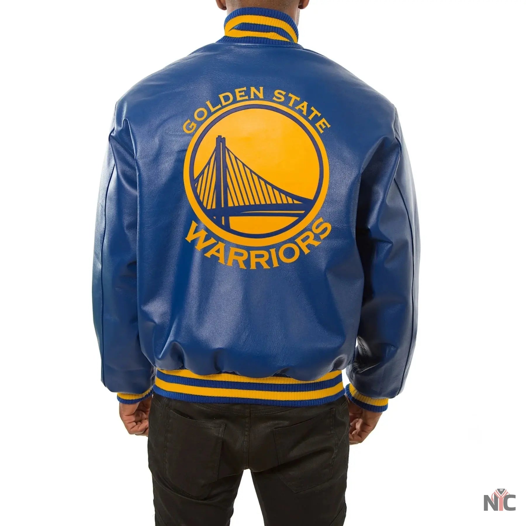 Golden State Warriors Blue Leather Varsity Jacket NYC Jackets
