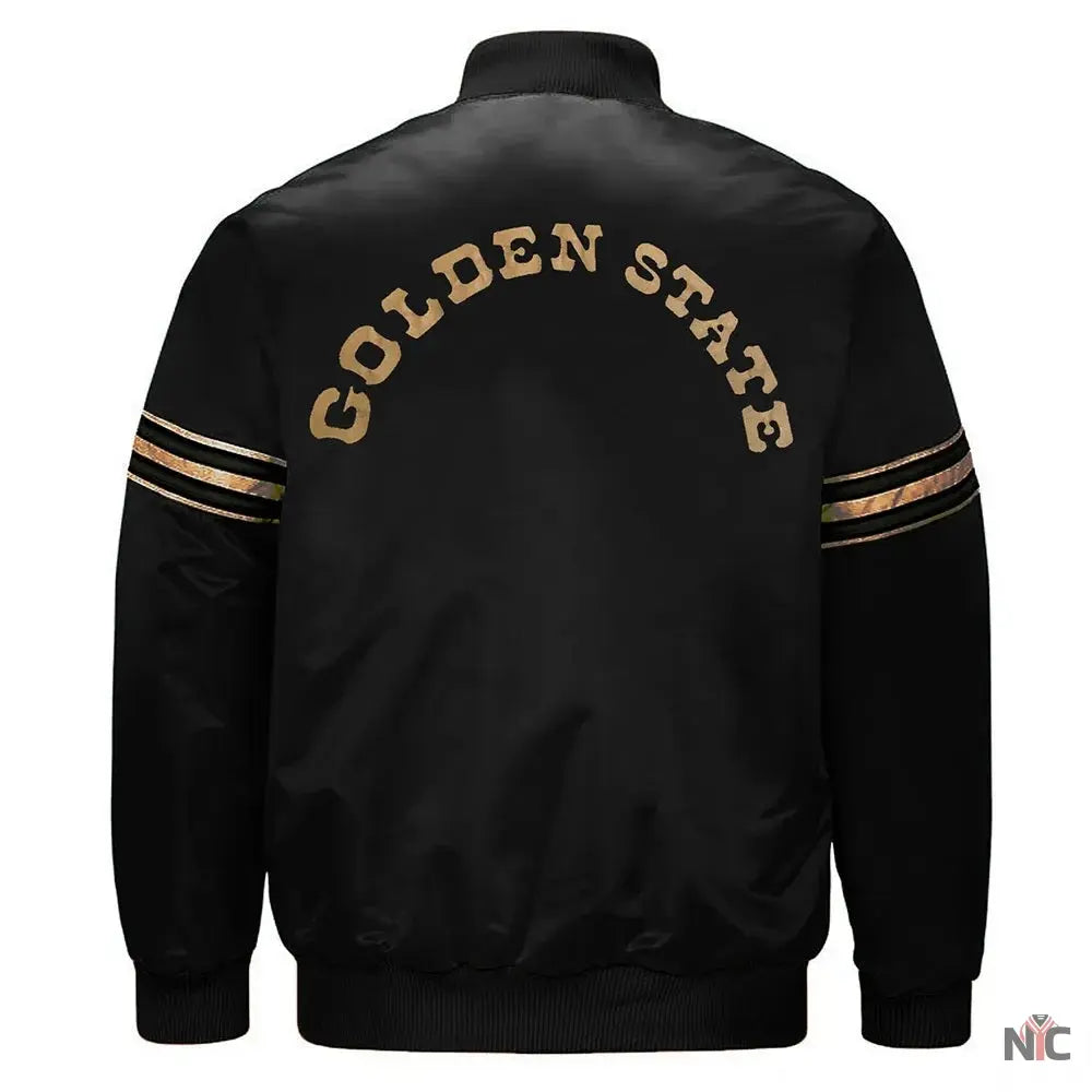 Golden State Warriors Classic Black Satin Jacket NYC Jackets