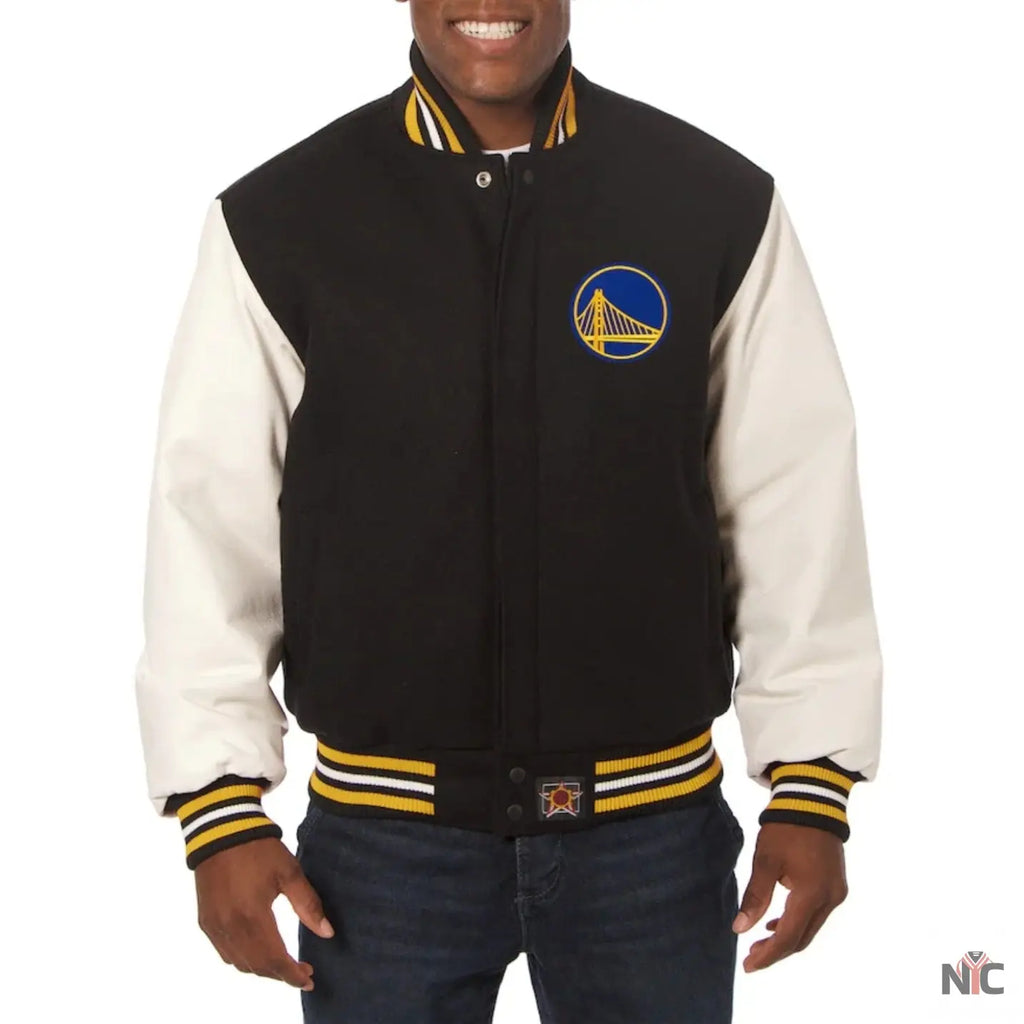 Golden State Warriors Domestic Wool & Leather Varsity Jacket NYC Jackets