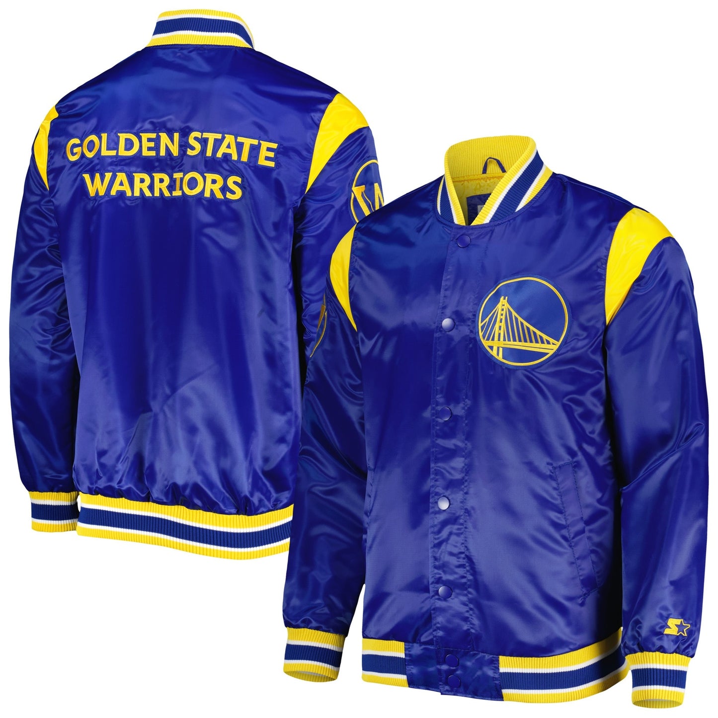 Golden State Warriors Force Play Satin Varsity Jacket