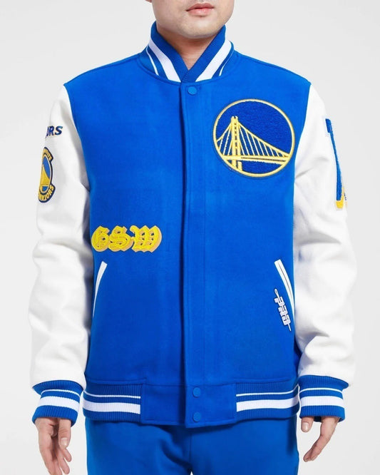Golden State Warriors Old English Varsity Jacket