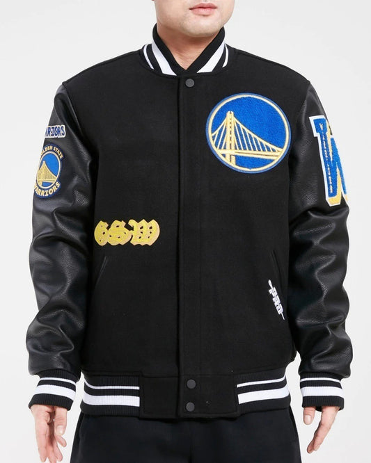 Golden State Warriors Old English Varsity Jacket
