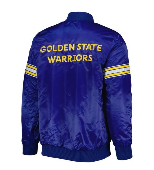 Golden State Warriors Pick & Roll Full-Snap Satin Varsity Jacket