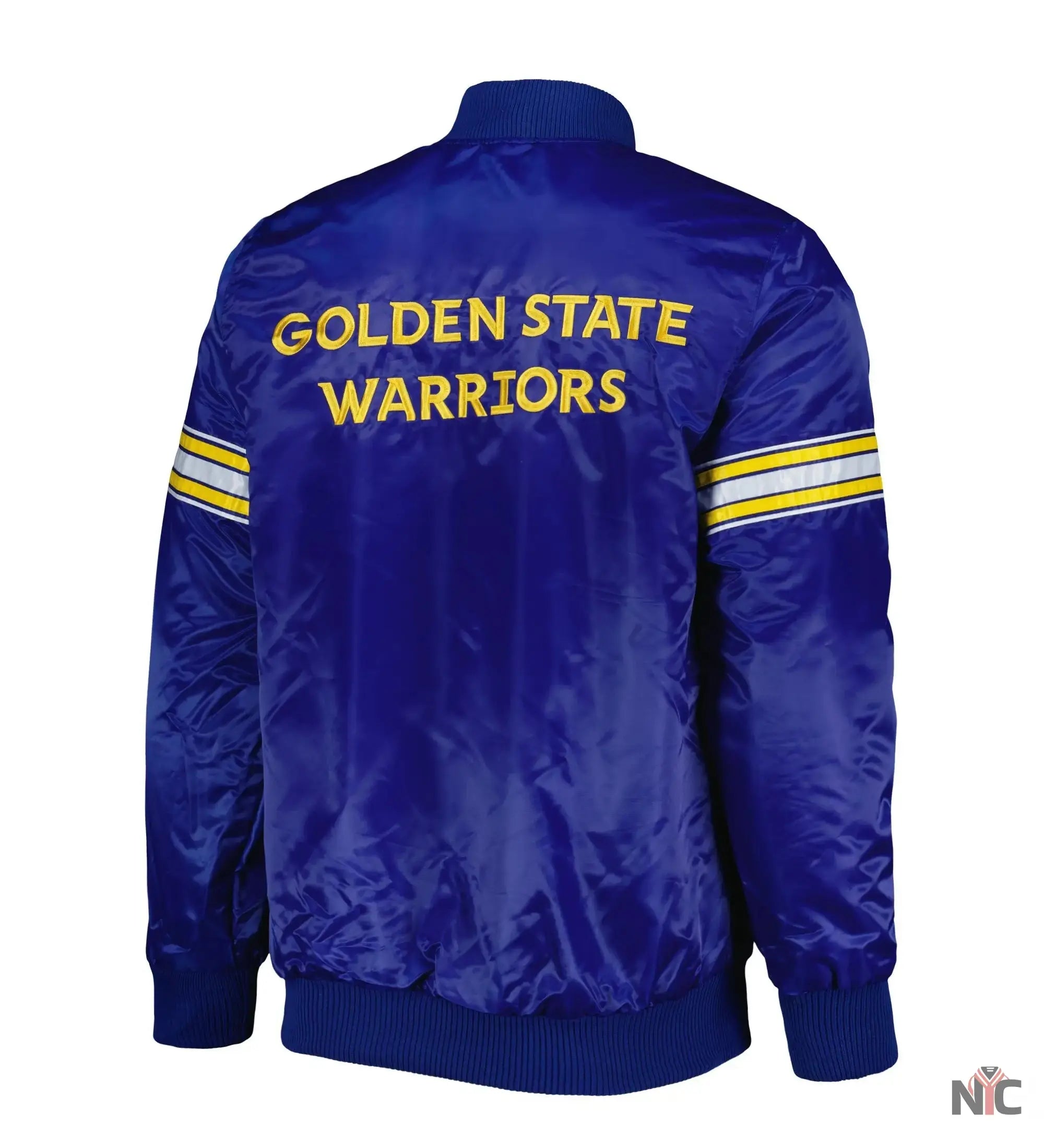 Golden State Warriors Pick & Roll Full-Snap Satin Varsity Jacket NYC Jackets