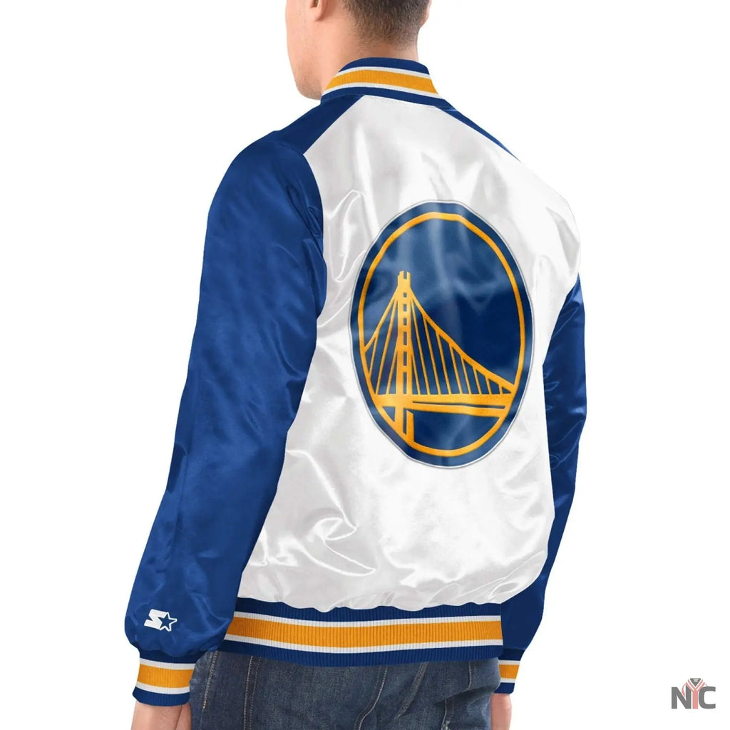 Golden State Warriors Renegade Satin Varsity Jacket NYC Jackets