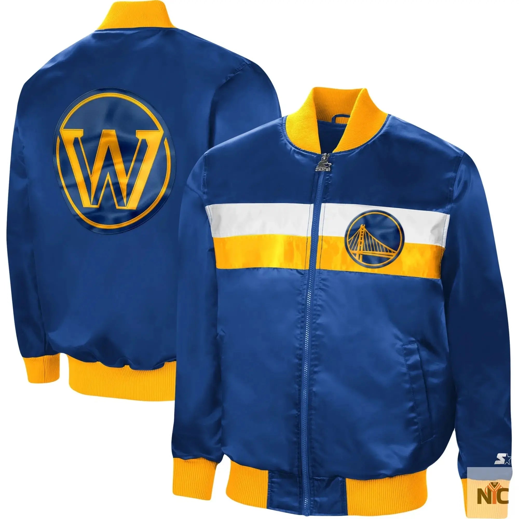 Golden State Warriors The Ambassador Satin Full-Zip Jacket NYC Jackets