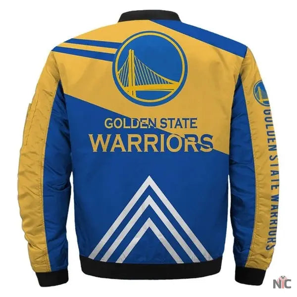 Golden State Warriors Yellow and Blue Bomber Jacket NYC Jackets