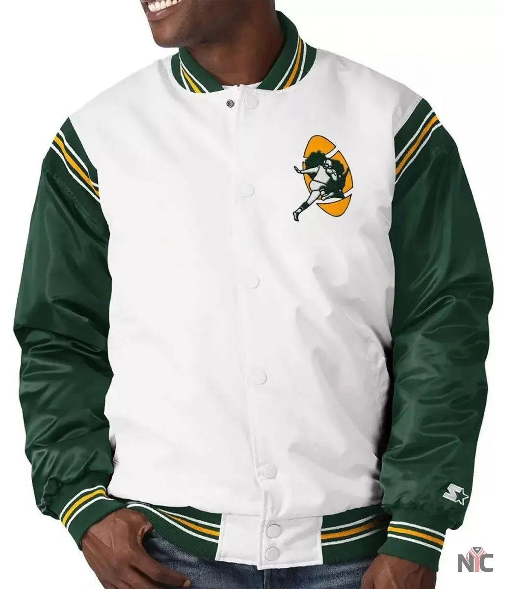 Green Bay Packers Historic Renegade Satin Jacket NYC Jackets