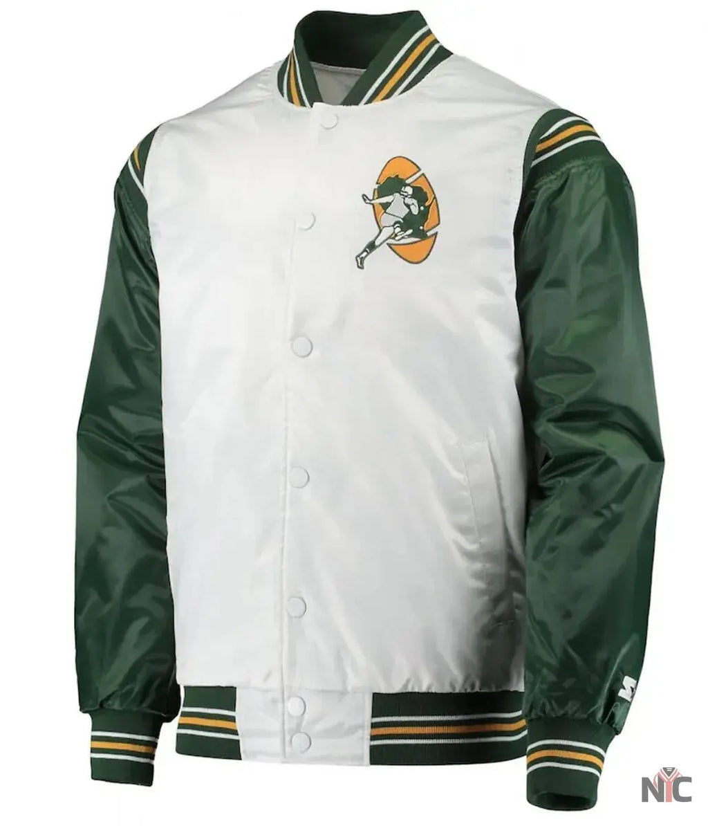 Green Bay Packers Historic Renegade Satin Jacket NYC Jackets
