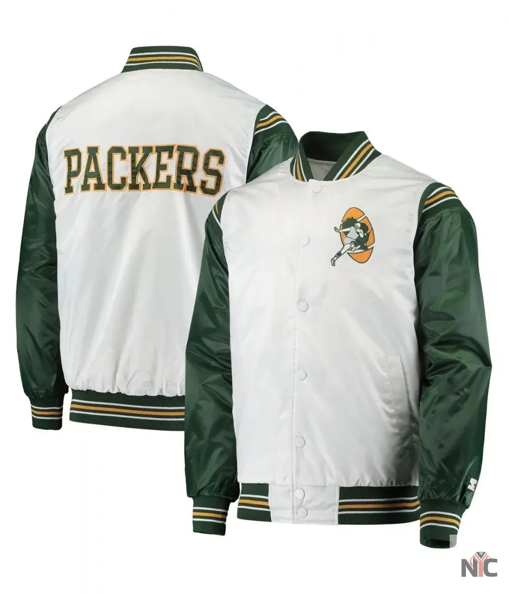 Green Bay Packers Historic Renegade Satin Jacket NYC Jackets