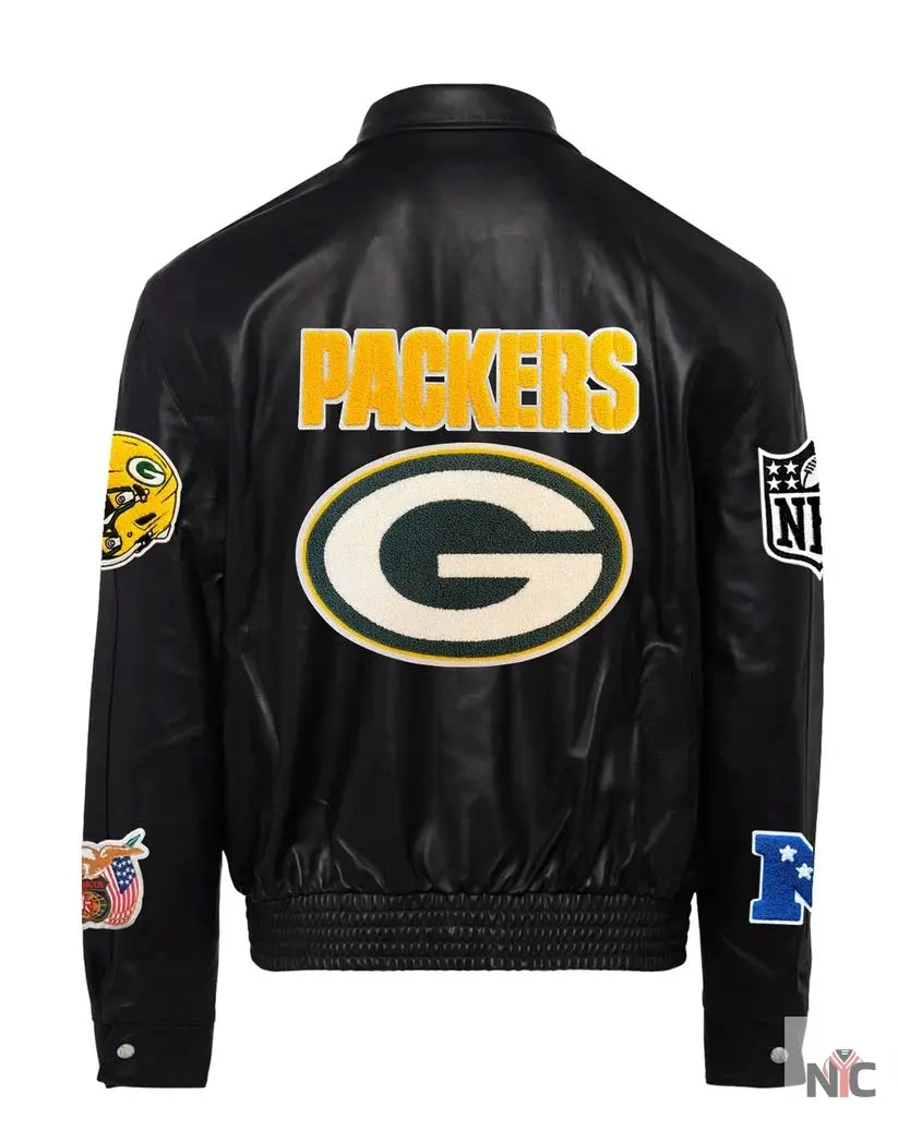 Green Bay Packers Jeff Hamilton Leather Jacket NYC Jackets