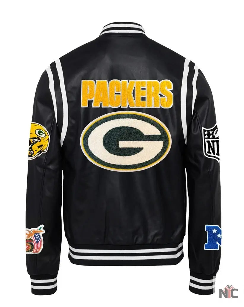 Green Bay Packers Jeff Hamilton Vegan Leather Jacket NYC Jackets