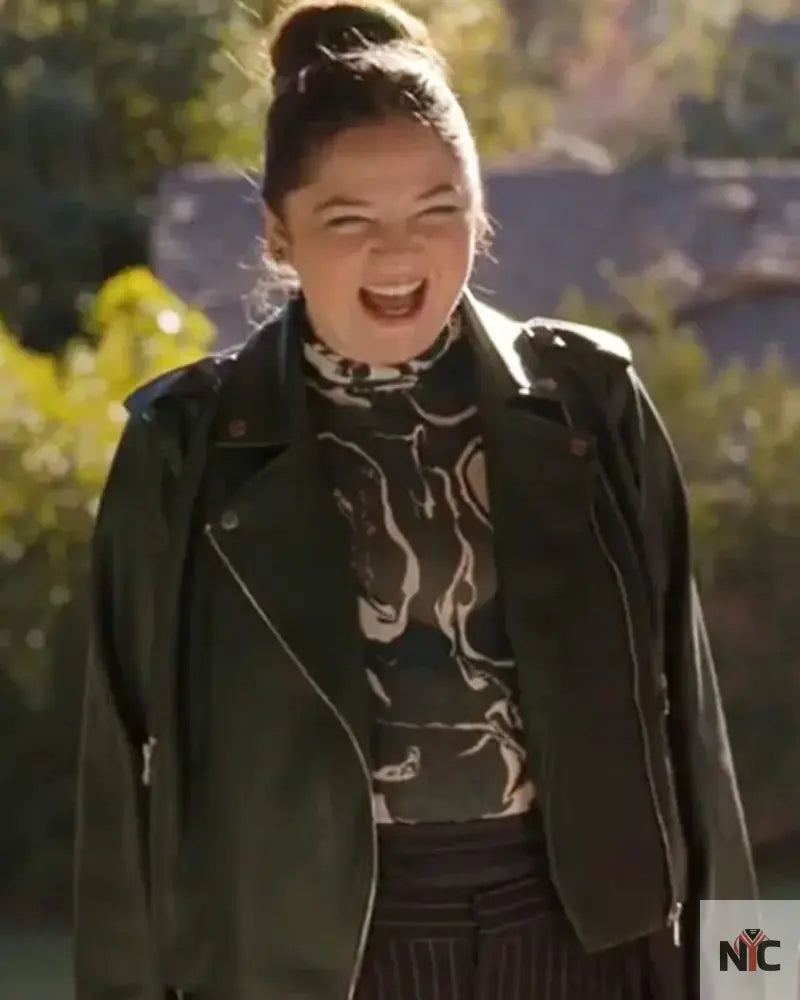 Hacks S03 Megan Stalter Black Leather Jacket NYC Jackets
