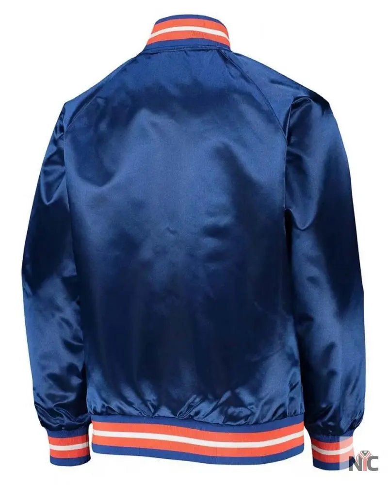 Hardwood Classics NY Knicks Blue Satin Jacket NYC Jackets