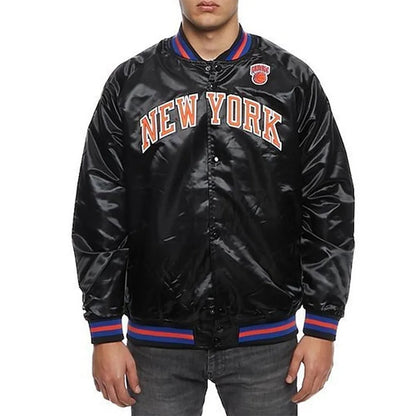 Hardwood Classics NY Knicks Satin Black Jacket