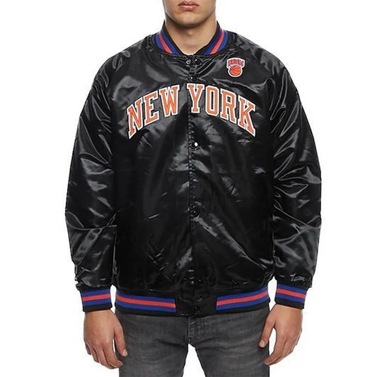 Hardwood Classics NY Knicks Satin Black Jacket