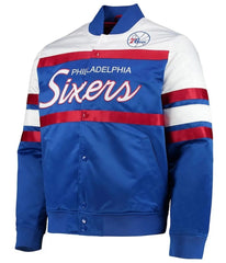 Hardwood Classics Script Philadelphia Satin Full-Snap Jacket