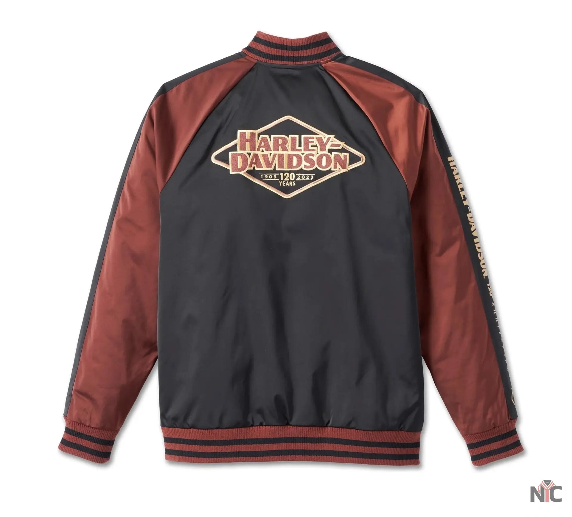 Harley Davidson 120th Anniversary Satin Varsity Jacket NYC Jackets