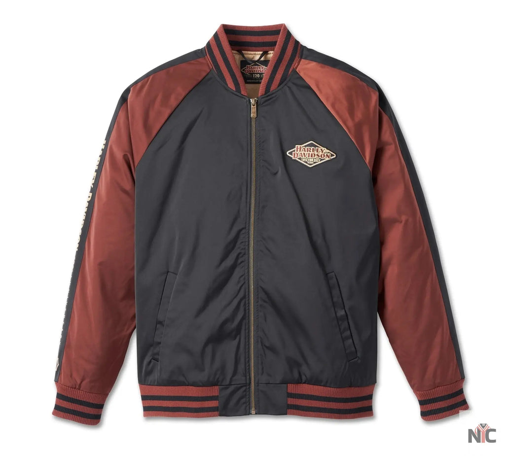 Harley Davidson 120th Anniversary Satin Varsity Jacket NYC Jackets