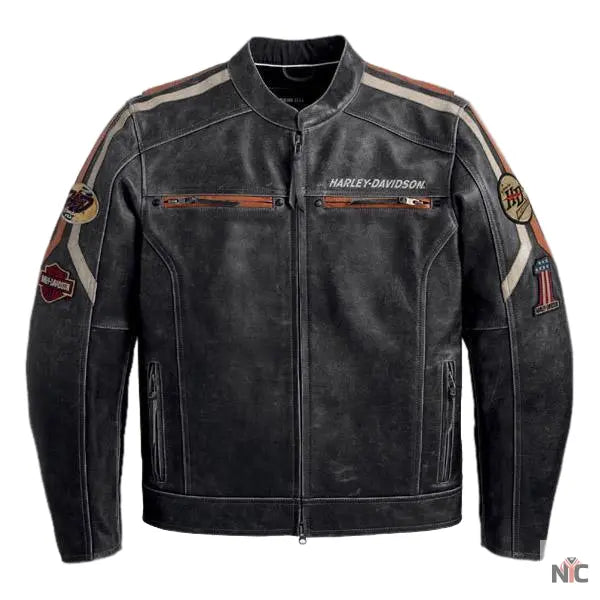 Harley Davidson Black Boxford Leather Jacket NYC Jackets