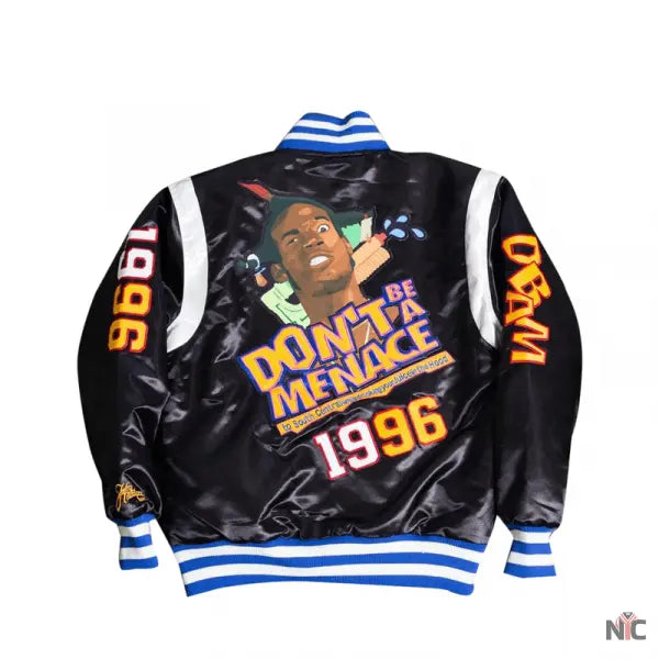 Headgear Classic Black Don’t Be a Menace Satin Jacket NYC Jackets