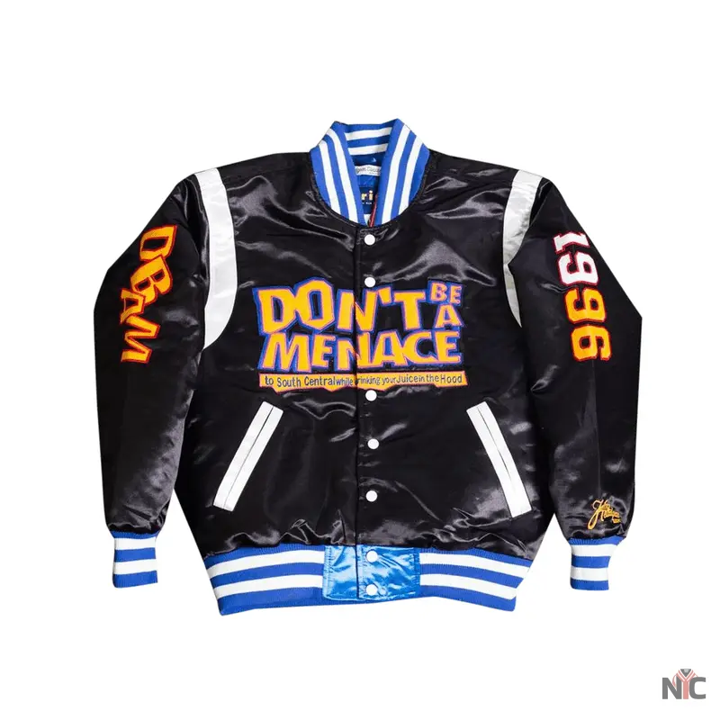 Headgear Classic Black Don’t Be a Menace Satin Jacket NYC Jackets