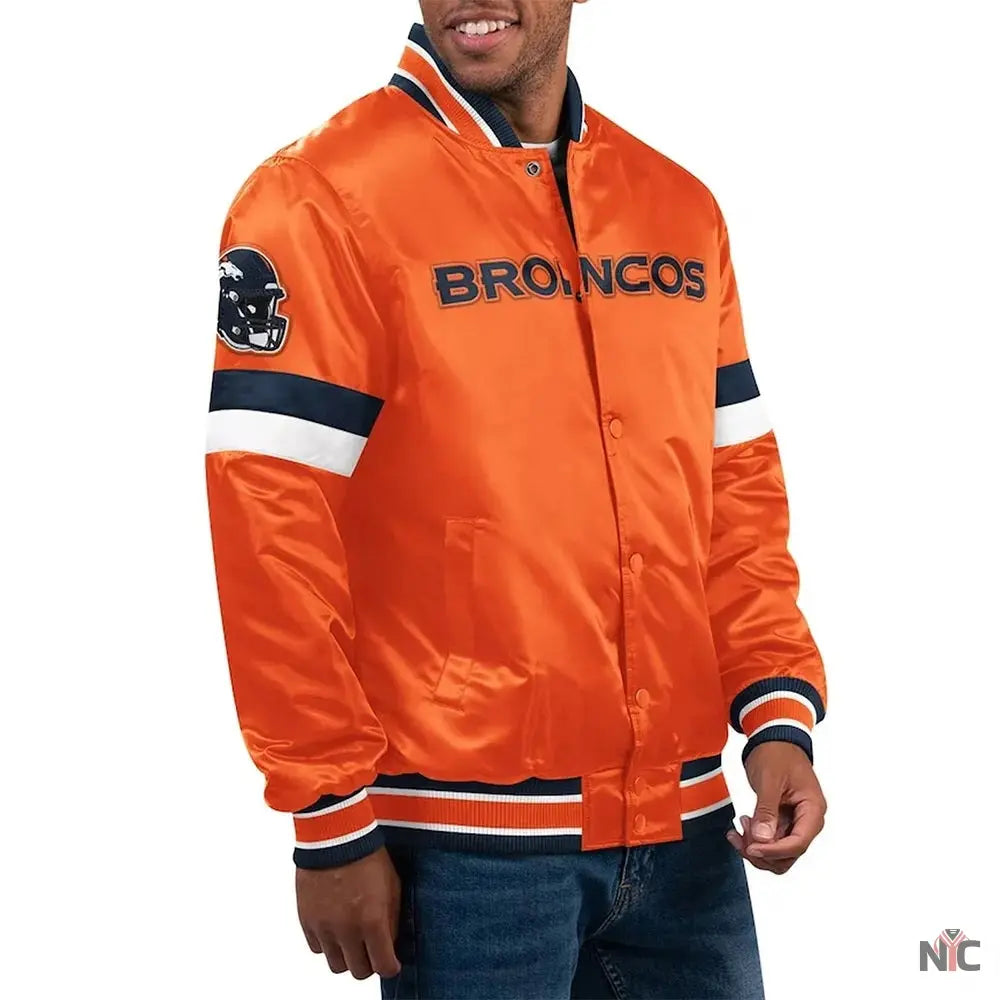 Home Game Denver Broncos Orange Satin Jacket NYC Jackets