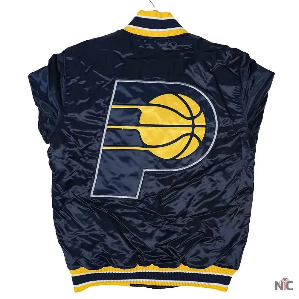 Home Game Indiana Pacers Navy Satin Jacket NYC Jackets