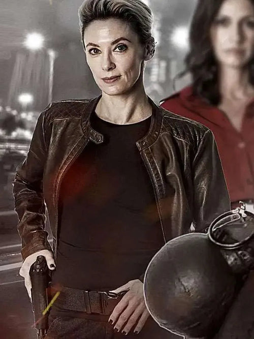 Aimee Stolte Hostile Takeover Black Leather Jacket NYC Jackets