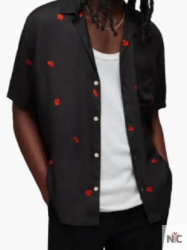 Hot Ones S27 Aaron Paul Poppies Floral Print Shirt NYC Jackets