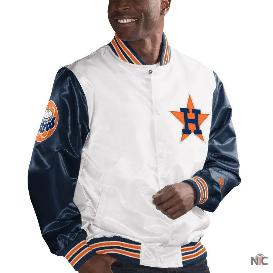 Houston Astros The Legend White Satin Jacket NYC Jackets