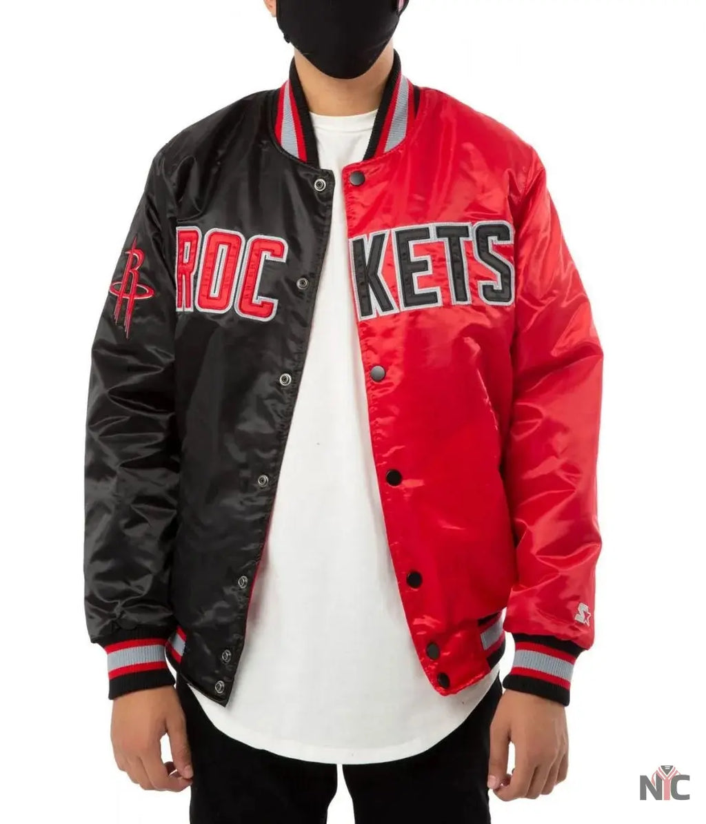 Houston Rockets Red and Black Jacket. NYC Jackets