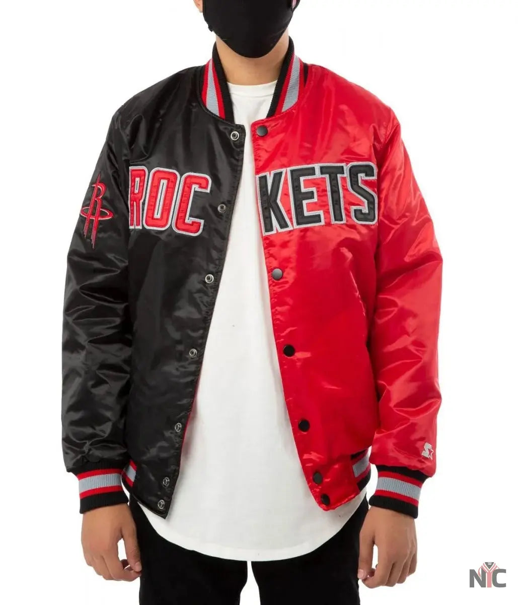 Houston Rockets Red and Black Jacket. NYC Jackets