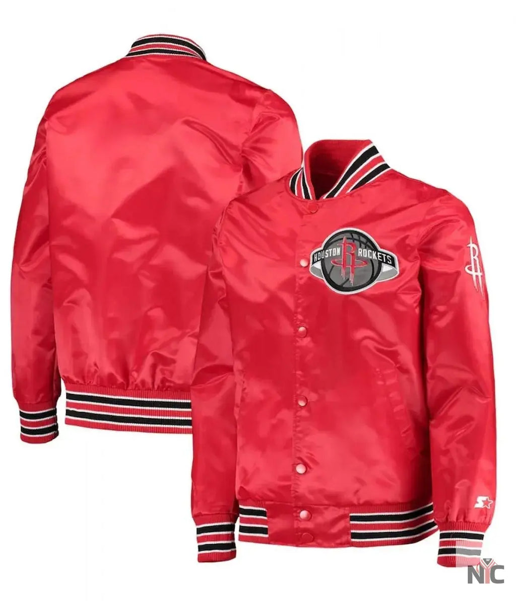 Houston Rockets The Diamond Classic Red Full-Snap Jacket NYC Jackets