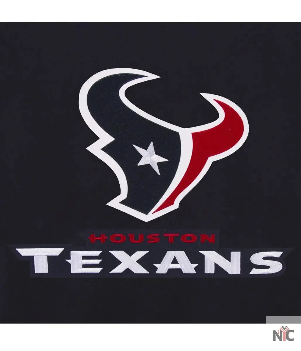 Houston Texans Navy Blue Bomber Wool Jacket NYC Jackets