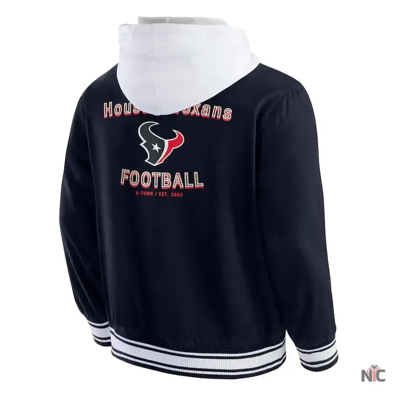 Houston Texans Navy Cotton Hooded Jacket NYC Jackets