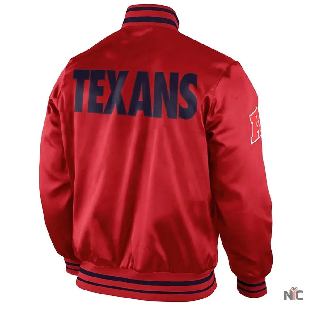 Houston Texans Start Again Red Satin Jacket NYC Jackets