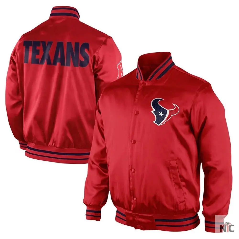 Houston Texans Start Again Red Satin Jacket NYC Jackets