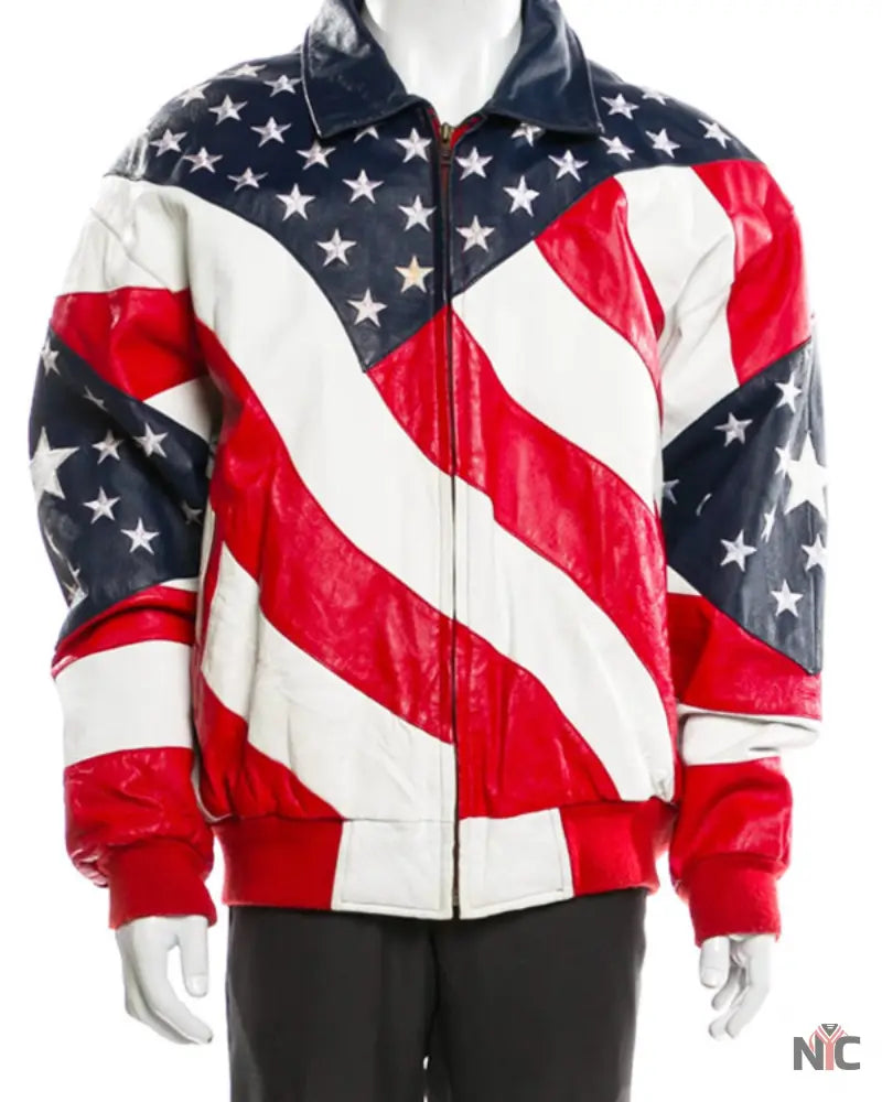 Independence Day American Flag Leather Jacket NYC Jackets