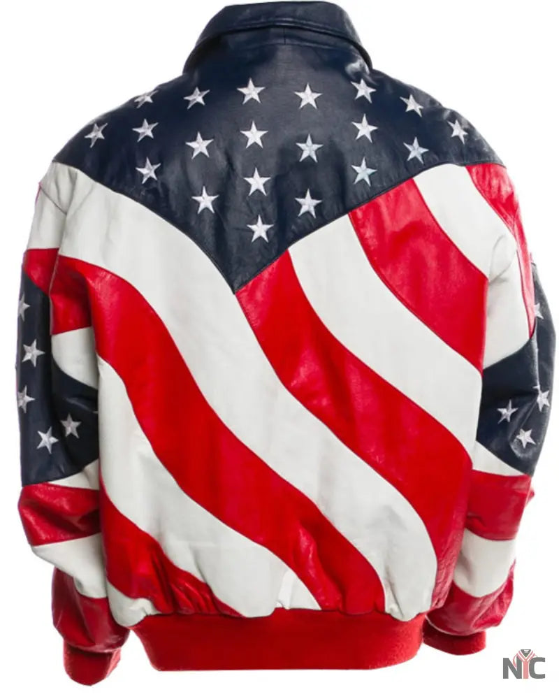 Independence Day American Flag Leather Jacket NYC Jackets