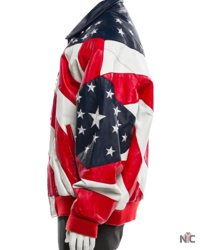 Independence Day American Flag Leather Jacket NYC Jackets