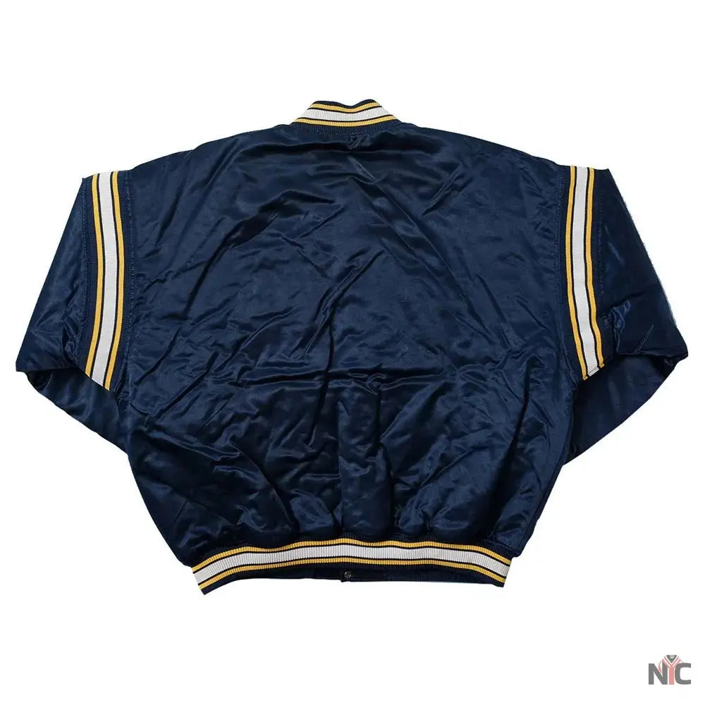 Indiana Pacers Navy Varsity Satin Jacket NYC Jackets