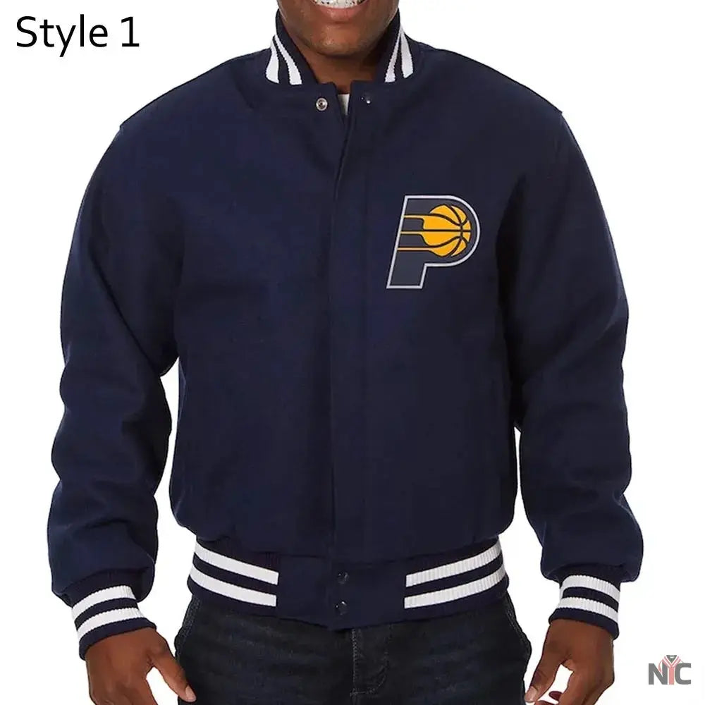 Indiana Pacers Varsity Navy Wool Jacket NYC Jackets