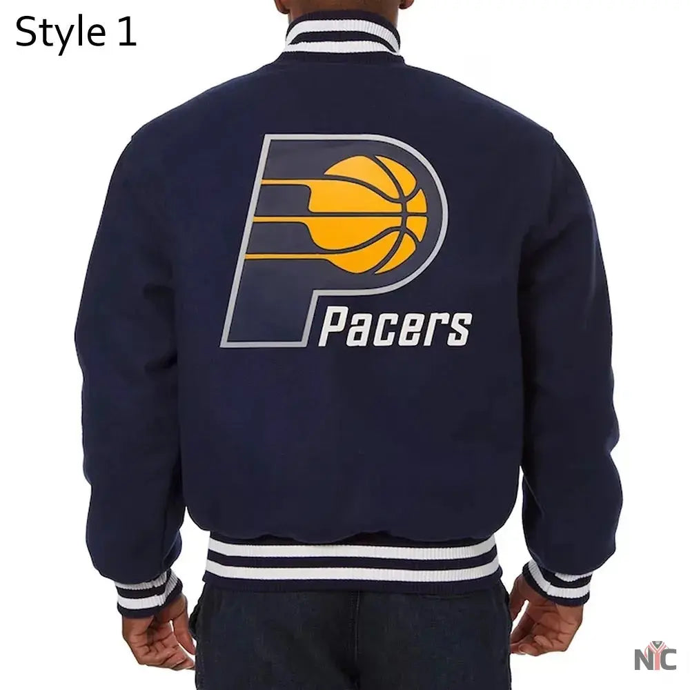 Indiana Pacers Varsity Navy Wool Jacket NYC Jackets