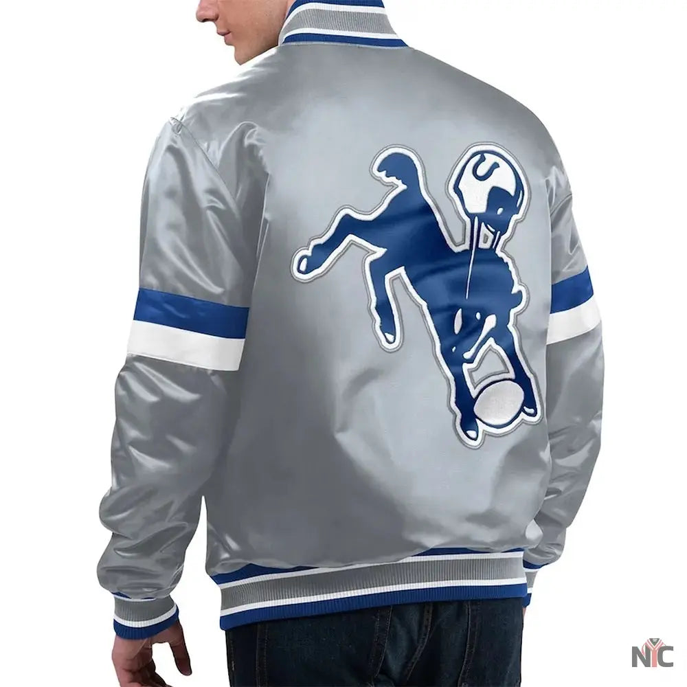 Indianapolis Colts Gridiron Classics Home Game Satin Jacket NYC Jackets