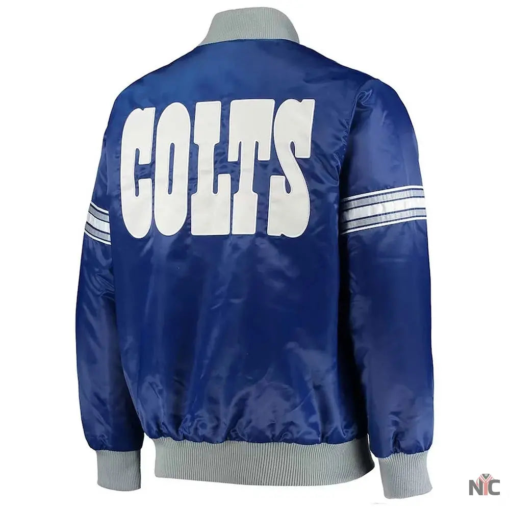 Indianapolis Colts Historic Logo Royal Satin Jacket NYC Jackets