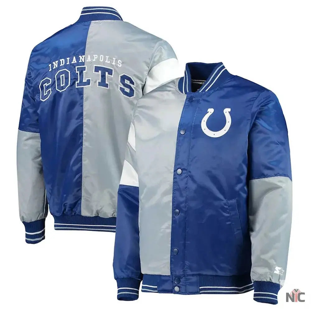 Indianapolis Colts Leader Varsity Satin Jacket NYC Jackets
